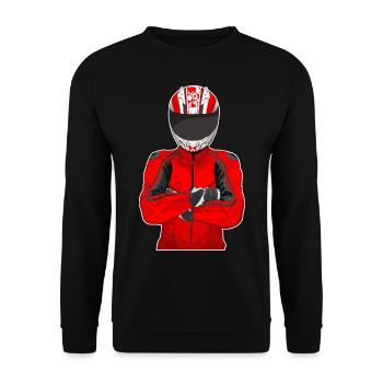 Motorcycle Lifestyle / Motorcycle / Motorcycle biker - Unisex Sweatshirt - black - Front - Alina (178cm) & Michal (187cm)