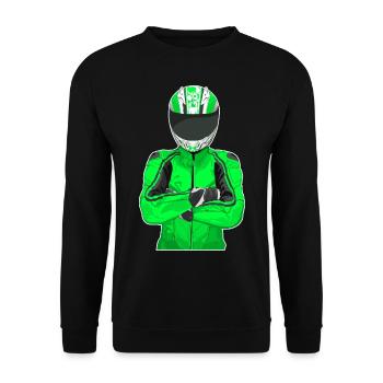 Moto Lifestyle / Moto / Moto motard - Sweat-shirt Unisexe - noir - Devant - Alina (178cm) & Michal (187cm)