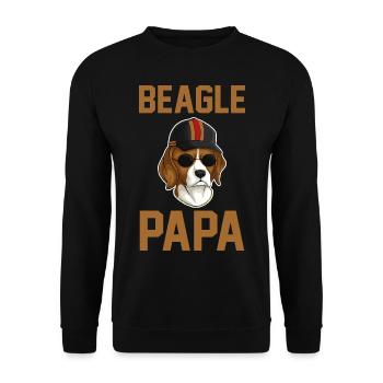 Hund Beagle Papa - Unisex Pullover - Schwarz - Vorne - Alina (178cm) & Michal (187cm)