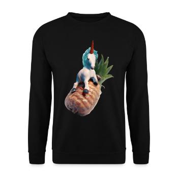 Licorne ananas - Licorne tropicale - Sweat-shirt Unisexe - noir - Devant - Alina (178cm) & Michal (187cm)