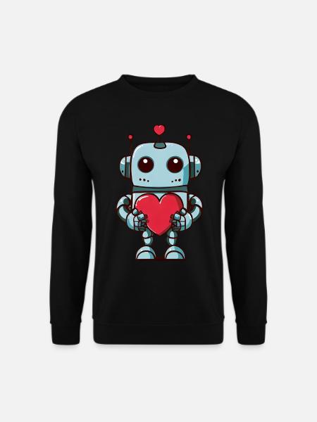 Robots with a heart - Unisex Sweatshirt - black