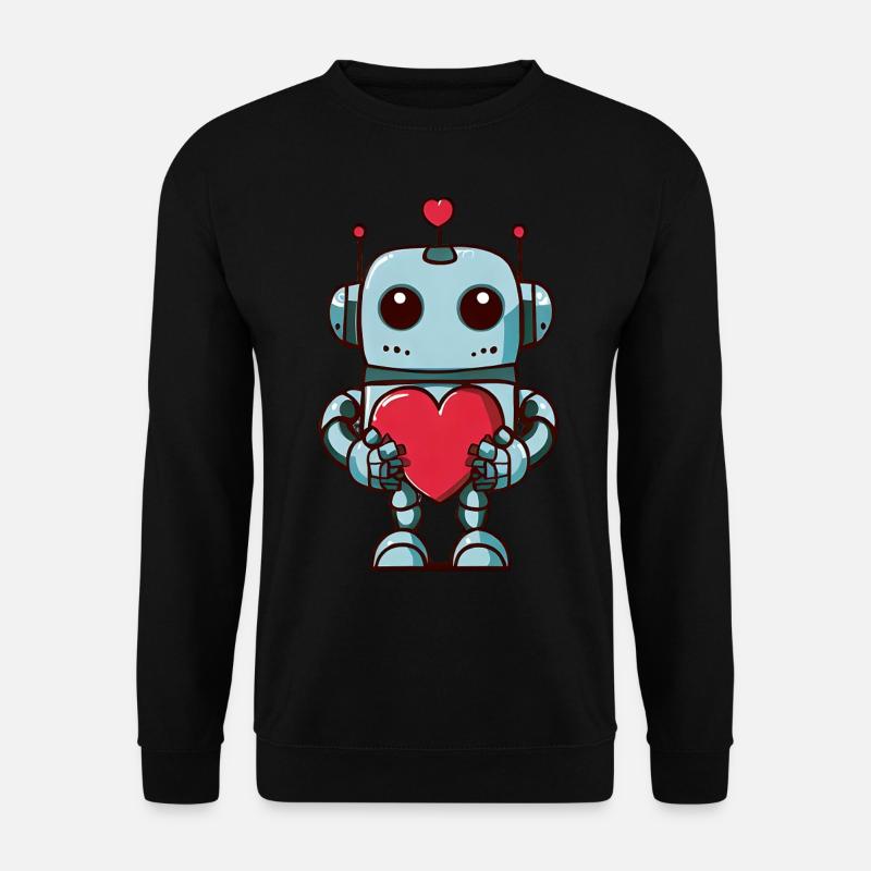 Robots with a heart - Unisex Sweatshirt - black