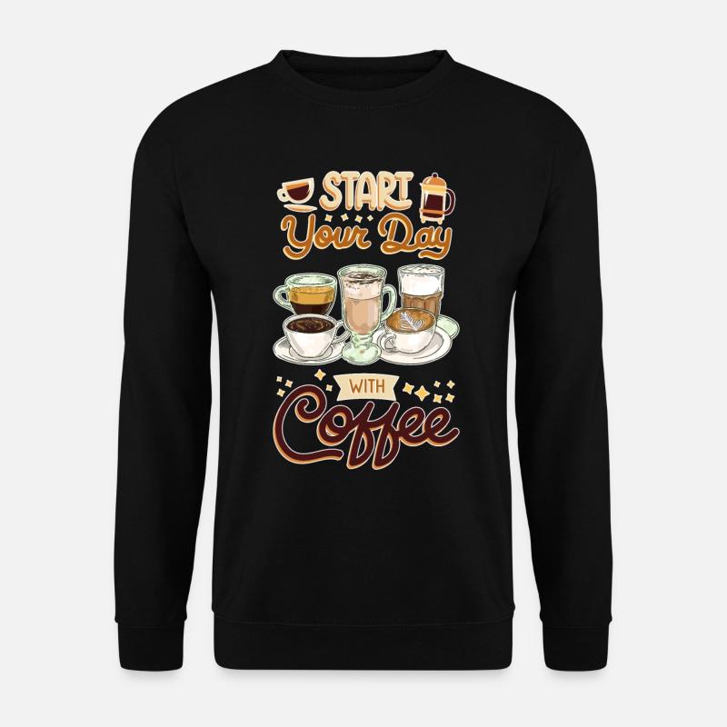 Kaffee Kaffeeliebhaber Kaffeetasse Barista Vintage - Unisex Pullover - Schwarz
