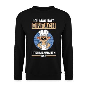 Erdmännchen Herdmännchen - Unisex Pullover - Schwarz - Vorne - Alina (178cm) & Michal (187cm)