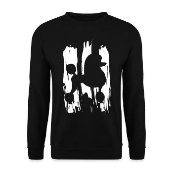 Pudel mit weißer Farbe - Unisex Pullover - Schwarz - Vorne - Alina (178cm) & Michal (187cm)