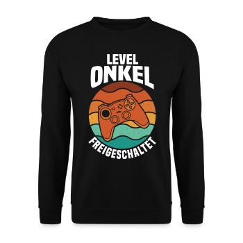 Patenonkel Gaming Zocker Gamer Onkel - Unisex Pullover - Schwarz - Vorne - Alina (178cm) & Michal (187cm)