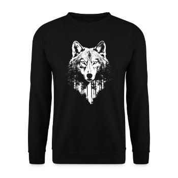 Wolf Forest Wilderness Wild Animals - Unisex Sweatshirt - black - Front - Alina (178cm) & Michal (187cm)