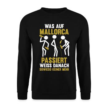 Party Urlaub Mallorca - Unisex Pullover - Schwarz - Vorne - Alina (178cm) & Michal (187cm)