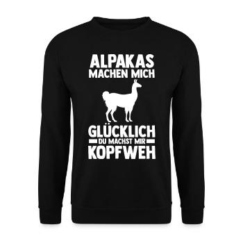 Alpaka - Unisex Pullover - Schwarz - Vorne - Alina (178cm) & Michal (187cm)