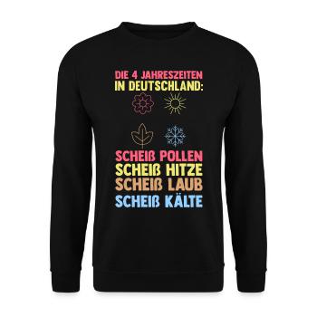 Die 4 Jahreszeiten In Deutschland - Unisex Pullover - Schwarz - Vorne - Alina (178cm) & Michal (187cm)