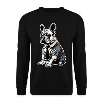 French Bulldog T Shirt Dog funny dog design Hunde - Unisex Pullover - Schwarz - Vorne - Alina (178cm) & Michal (187cm)
