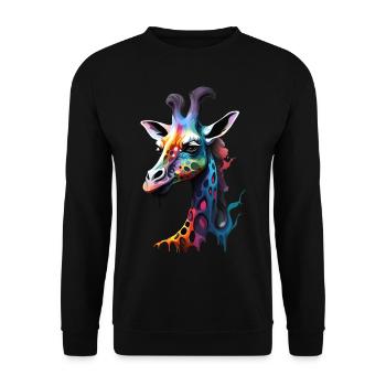 Giraffe, colorful - Unisex Sweatshirt - black - Front - Alina (178cm) & Michal (187cm)