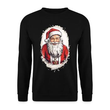 Père Noël magique nordique - Sweat-shirt Unisexe - noir - Devant - Alina (178cm) & Michal (187cm)