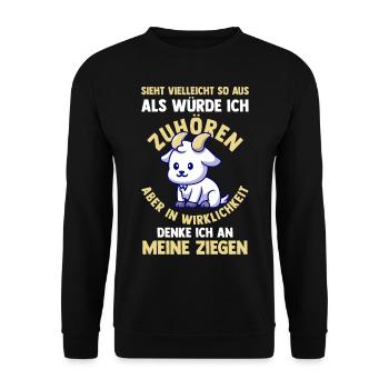 Ziege Ziegenbauer Bauernhof Landwirt Bauer Ziegen - Unisex Pullover - Schwarz - Vorne - Alina (178cm) & Michal (187cm)