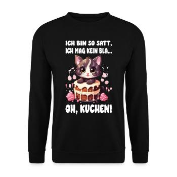 Chat Gâteau Tarte Sucré Dent Cuisson Sucré Drôle - Sweat-shirt Unisexe - noir - Devant - Alina (178cm) & Michal (187cm)