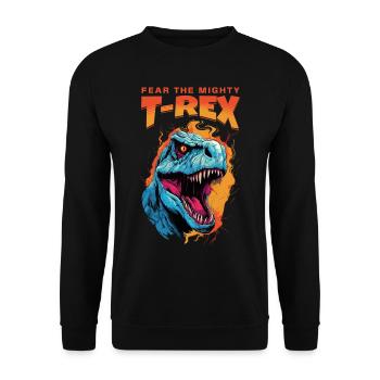 T-Rex Dinosaur Dino Tyrannosaurus Rex Vintage - Unisex Sweatshirt - black - Front - Alina (178cm) & Michal (187cm)
