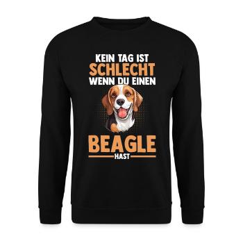 Hund Beagle - Unisex Pullover - Schwarz - Vorne - Alina (178cm) & Michal (187cm)