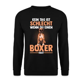 Hund Deutscher Boxer - Unisex Pullover - Schwarz - Vorne - Alina (178cm) & Michal (187cm)