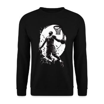 Basketball Dunking Aesthetic Streetwear Design - Unisex Sweatshirt - black - Front - Alina (178cm) & Michal (187cm)