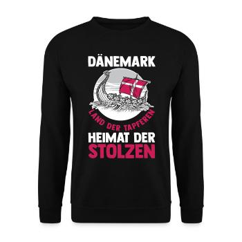 Danes Danish Denmark - Unisex Sweatshirt - black - Front - Alina (178cm) & Michal (187cm)