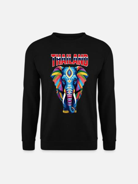 Kolorowy abstrakcyjny słoń z Tajlandii - Bluza unisex - czarny