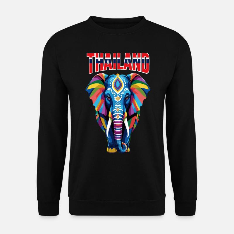 Éléphant abstrait coloré de Thaïlande - Sweat-shirt Unisexe - noir