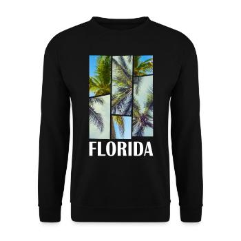 Florida USA Miami America Summer Palm Trees Beach - Unisex Sweatshirt - black - Front - Alina (178cm) & Michal (187cm)