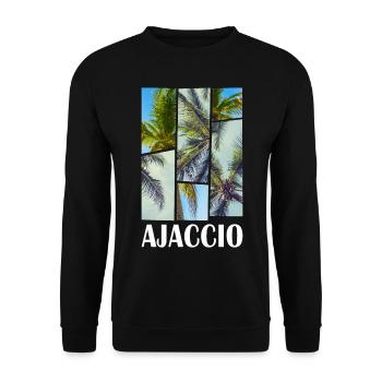 Ajaccio Corse France Été Palmiers Plage - Sweat-shirt Unisexe - noir - Devant - Alina (178cm) & Michal (187cm)