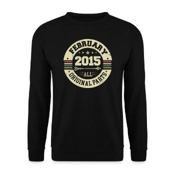 Février 2015 Cadeau d’anniversaire Vintage 2015 - Sweat-shirt Unisexe - noir - Devant - Alina (178cm) & Michal (187cm)