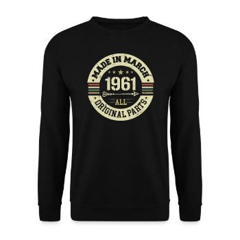 Légendaire depuis mars 1961 - Sweat-shirt Unisexe - noir - Devant - Alina (178cm) & Michal (187cm)