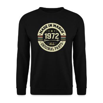 Légendaire depuis mars 1972 - Sweat-shirt Unisexe - noir - Devant - Alina (178cm) & Michal (187cm)