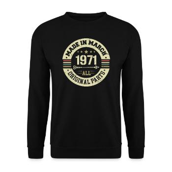 Légendaire depuis mars 1971 - Sweat-shirt Unisexe - noir - Devant - Alina (178cm) & Michal (187cm)