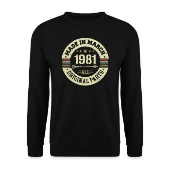 Légendaire depuis mars 1981 - Sweat-shirt Unisexe - noir - Devant - Alina (178cm) & Michal (187cm)