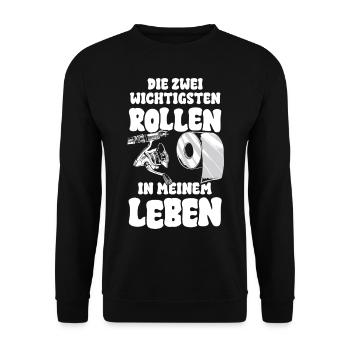 Die zwei wichtigsten Rollen in meinem Leben - Unisex Pullover - Schwarz - Vorne - Alina (178cm) & Michal (187cm)