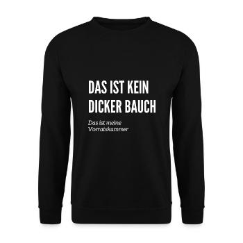 Das ist kein Dicker Bauch - Fun Humor Witzig - Unisex Pullover - Schwarz - Vorne - Alina (178cm) & Michal (187cm)