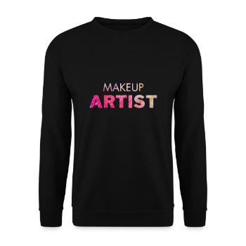 Cool pink marble MAKEUP ARTIST design. - Unisex Sweatshirt - black - Front - Alina (178cm) & Michal (187cm)