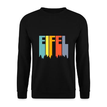 Eifel Vintage Bäume Natur - Unisex Pullover - Schwarz - Vorne - Alina (178cm) & Michal (187cm)