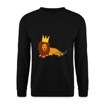 Lion with Crown King Majestic - Unisex Sweatshirt - black - Front - Alina (178cm) & Michal (187cm)