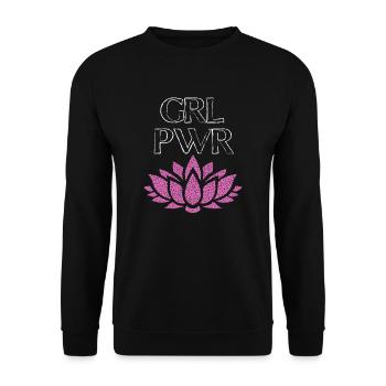 Girl Power GRL PWR - Chemise Femme Power - Sweat-shirt Unisexe - noir - Devant - Alina (178cm) & Michal (187cm)