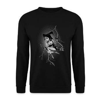 Hexe lightnbw - Unisex Pullover - Schwarz - Vorne - Alina (178cm) & Michal (187cm)