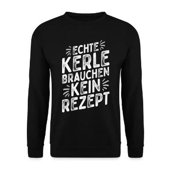Küchenchef - Chefkoch - Lustiger Spruch - Männer - Unisex Pullover - Schwarz - Vorne - Alina (178cm) & Michal (187cm)