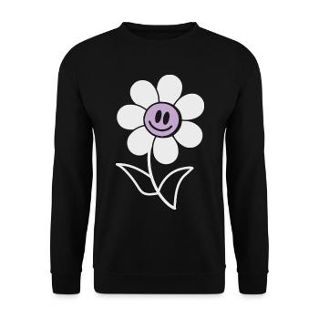 Fleur souriante - Sweat-shirt Unisexe - noir - Devant - Alina (178cm) & Michal (187cm)