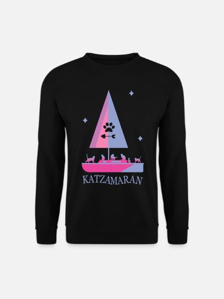 Katzamaran Boot - Unisex Pullover - Schwarz