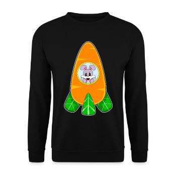 Lapin vaisseau spatial Espace - Sweat-shirt Unisexe - noir - Devant - Alina (178cm) & Michal (187cm)