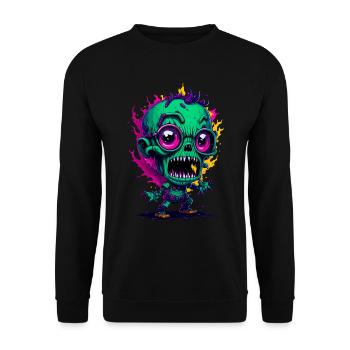 Cooler bunter Zombie - Unisex Pullover - Schwarz - Vorne - Alina (178cm) & Michal (187cm)