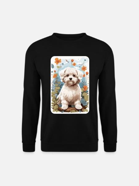 Bichon Havanais, Bichon Havenese, Hund i Natuen - Unisex sweater - sort