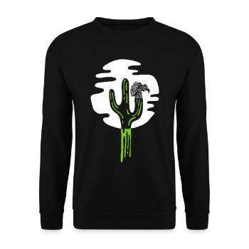 Cactus and vulture under the moon - Unisex Sweatshirt - black - Front - Alina (178cm) & Michal (187cm)