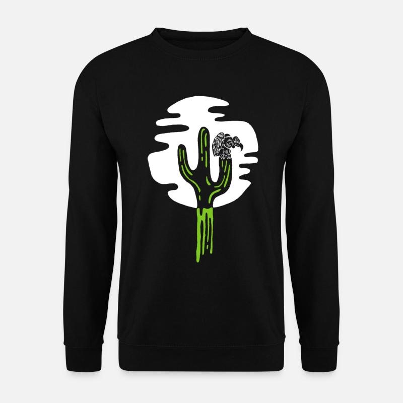Kaktus und Geier unter dem Mond - Unisex Pullover - Schwarz