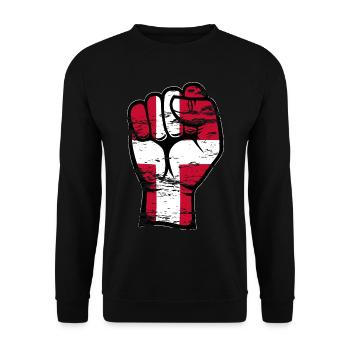 Danemark Drapeau Poing Main Utilisé Symbole - Sweat-shirt Unisexe - noir - Devant - Alina (178cm) & Michal (187cm)