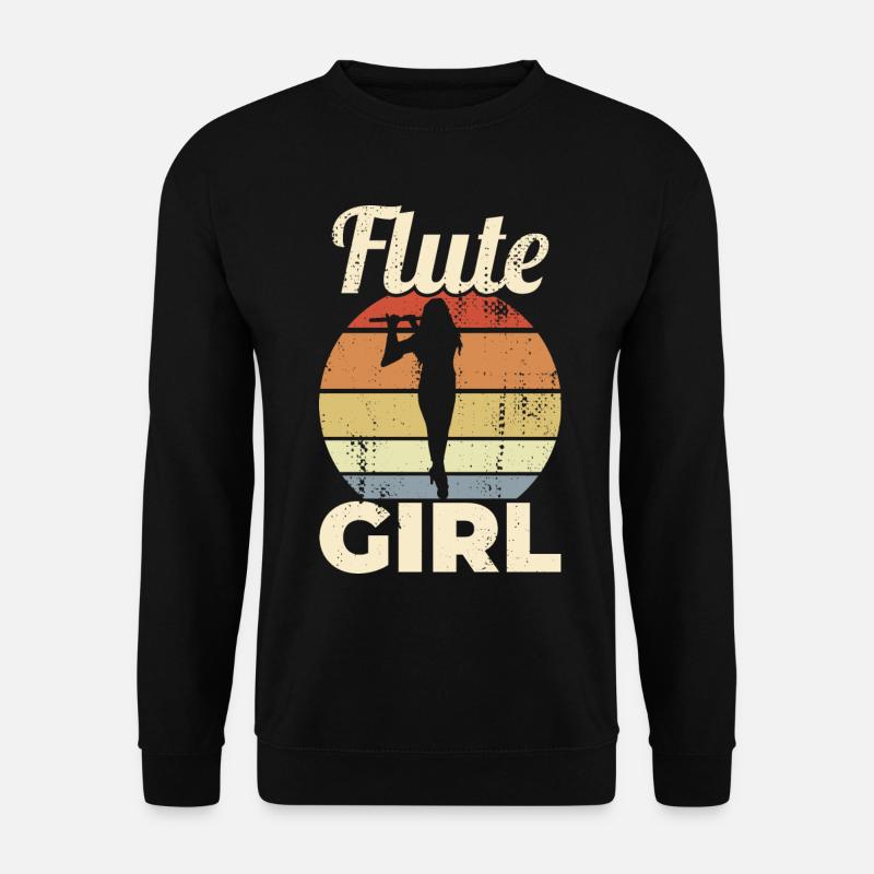 Lustiges Flöten Mädchen - Unisex Pullover - Schwarz